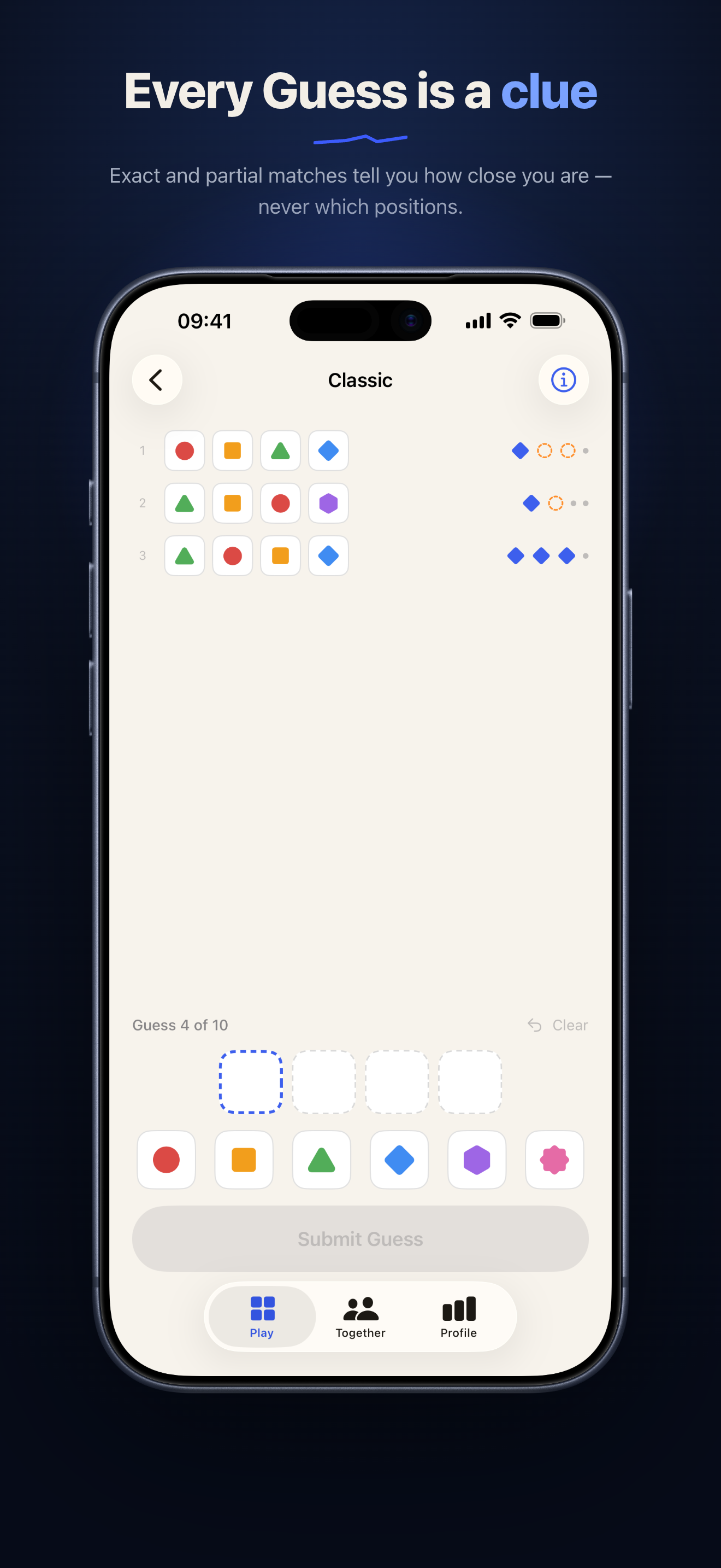 A solved Daily Cipher with the result card and share button